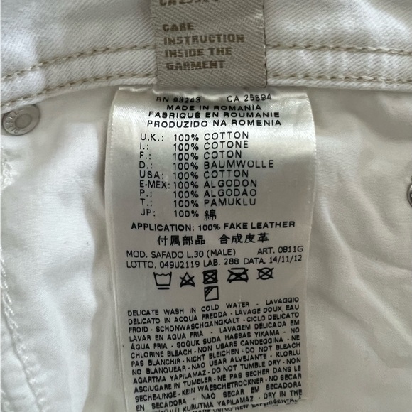 Diesel Safado Wash 0811G Regular Slim Straight White Jeans 28x27, $279 MSRP - Picture 8 of 16